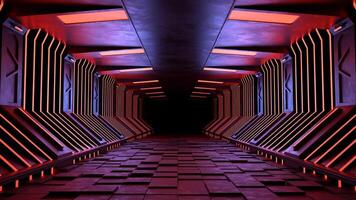 Looping animation of Modern Futuristic Sci-Fi Background, Empty dark room video