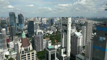 Aerial view of downtown Bangkok and city skyline in Thailand. video
