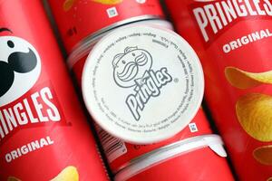 KYIV, UKRAINE - FEBRUARY 27, 2024 Pringles original potato chips on white background photo