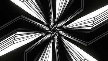 White Hexagonal Neon Line Kaleidoscope Tunnel Background VJ Loop in 4K video