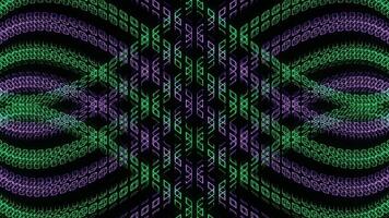 Purple and Turquoise Neon Movement on Endless Shape Background VJ Loop in 4K video