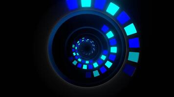 Blau und cyan Neon- schleppend Blitz Ringe Hintergrund vj Schleife im 4k video