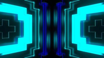 Blau und cyan Neon- Blitz Linien Bewegung Hintergrund vj Schleife im 4k video