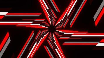 Red and White Hexagonal Neon Line Moving Lighting Background VJ Loop in 4K video