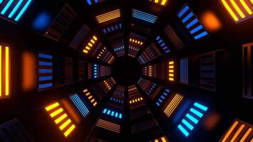 Orange and Blue Reverse Slowed Strobe Tunnel Background VJ Loop in 4K video