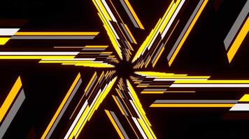 Orange and White Hexagonal Neon Line Moving Lighting Background VJ Loop in 4K video