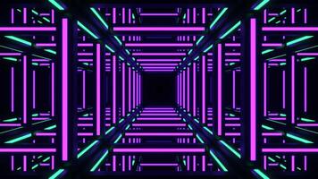 Purple and Turquoise Movement Through Neon Frame Background VJ Loop in 4K video
