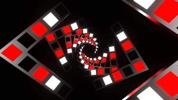 rot und Weiß schleppend Blitz Spiral- Tunnel Hintergrund vj Schleife im 4k video