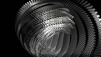 Silver Abstract Rotation of Cubic Rings Background VJ Loop in 4K video