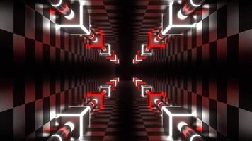 Red and White Neon Energy on Corners Tunnel Background VJ Loop in 4K video
