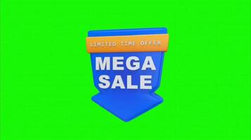 Discounts on a green background. Seamless looping 4k time-lapse animation background video
