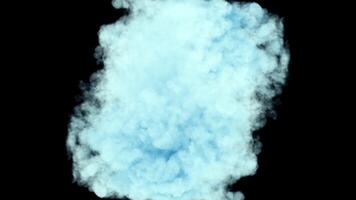 Collision Of Light Aqua Smoke Streaming On Black Background video