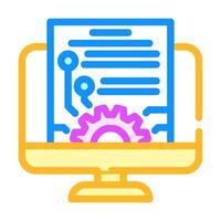 information technology management business color icon illustration vector