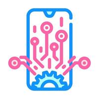 mobile technology business process color icon illustration vector