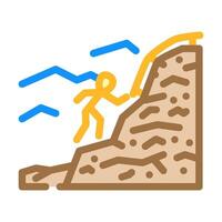 climbing mountain progress color icon illustration vector