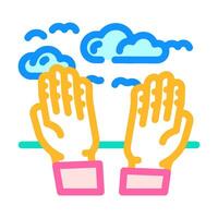 hand reaching sky progress color icon illustration vector