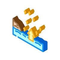 rising tide progress isometric icon illustration vector