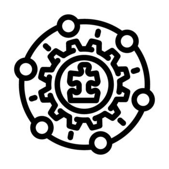 sistema integración negocio proceso línea icono ilustración vector