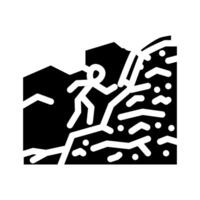 climbing mountain progress glyph icon illustration vector