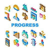 progress business success target icons set vector