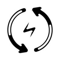 auto reset product label caution glyph icon illustration vector