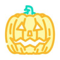 pumpkin carving autumn color icon illustration vector