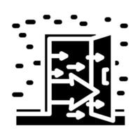 open door progress glyph icon illustration vector