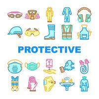personal protective equipment ppe icons set vector