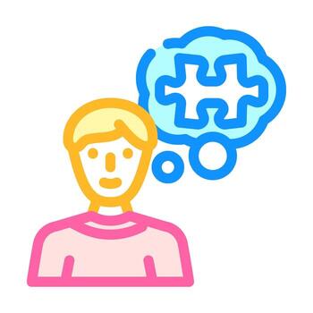 problema resolviendo negocio proceso color icono ilustración vector