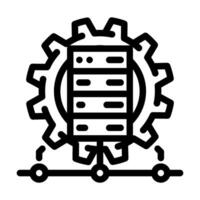 it infrastructure management business process line icon illustration vector
