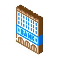 office bank building isometric icon illustration vector