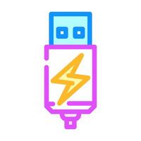 usb charging label product caution color icon illustration vector