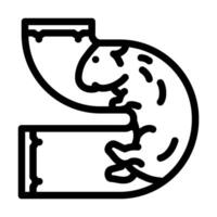 hamster in tunnel pet line icon illustration vector