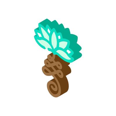 enlightenment buddhism isometric icon illustration