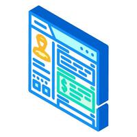 blog monetization isometric icon illustration vector