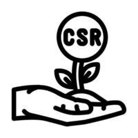 corporate social responsibility business line icon illustration vector
