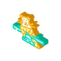 hamster with toy pet isometric icon illustration vector