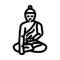 buddha siddhartha gautama line icon illustration vector