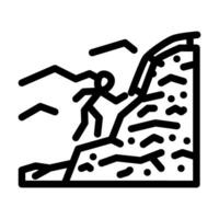 climbing mountain progress line icon illustration vector