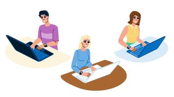 business typing on keyboard vector