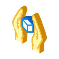 handle with care product label warning isometric icon illustration vector