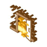 open door progress isometric icon illustration vector