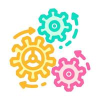 moving gears progress color icon illustration vector