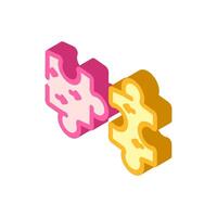 puzzle pieces coming together progress isometric icon illustration vector