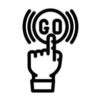 click and go app label product caution line icon illustration vector