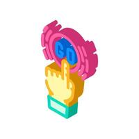 click and go app label product caution isometric icon illustration vector