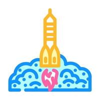 rocket ship progress color icon illustration vector