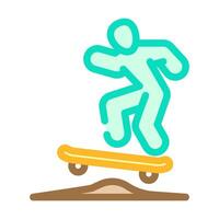 skateboard tricks color icon illustration vector