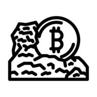 cryptocurrency mining line icon illustration vector