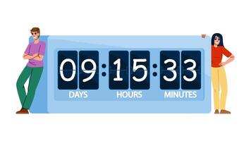 time digital timer countdown vector